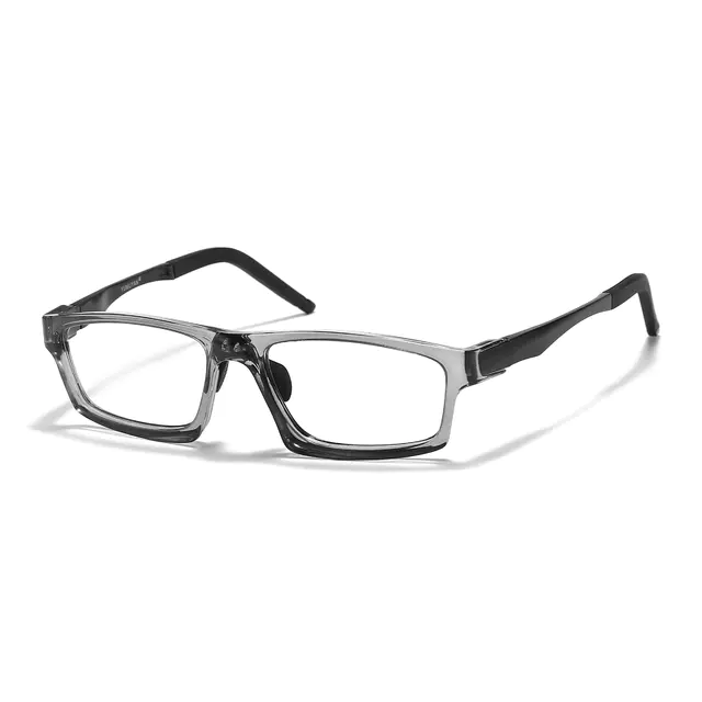 Rectangle Transparent Gray Sport Eyeglasses