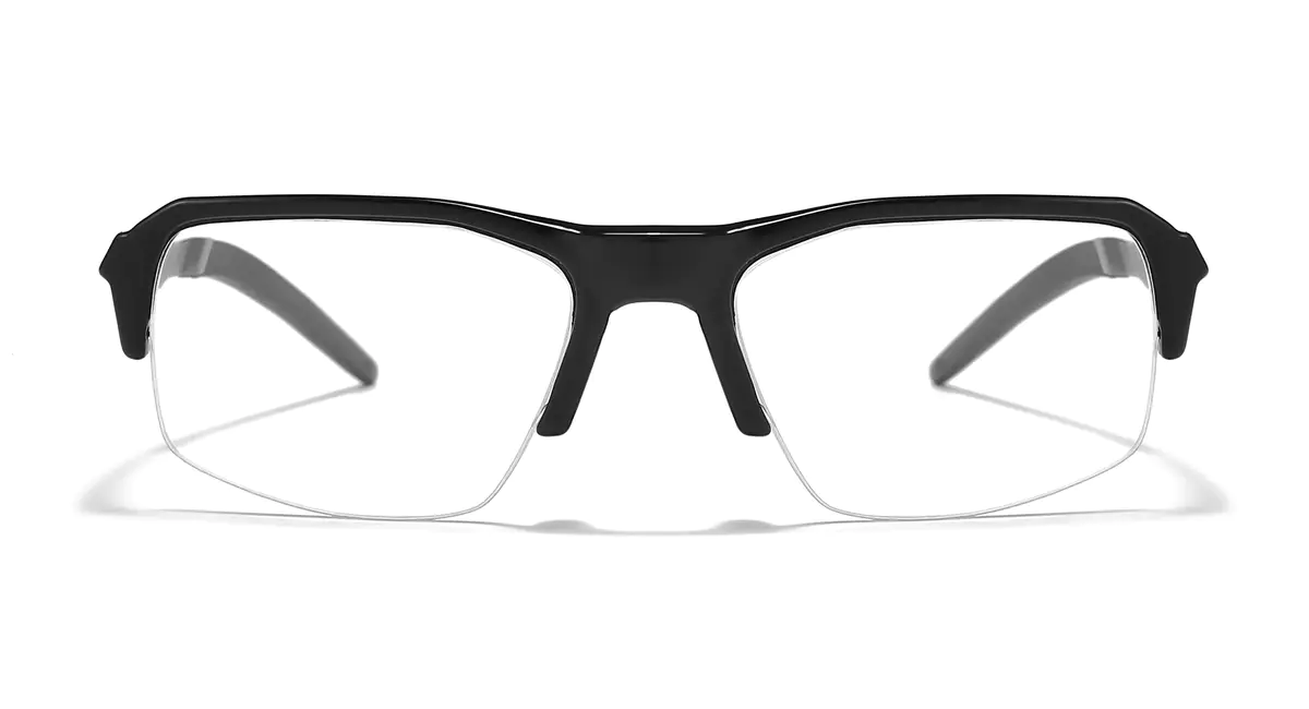 Rectangle Black Sport Eyeglasses