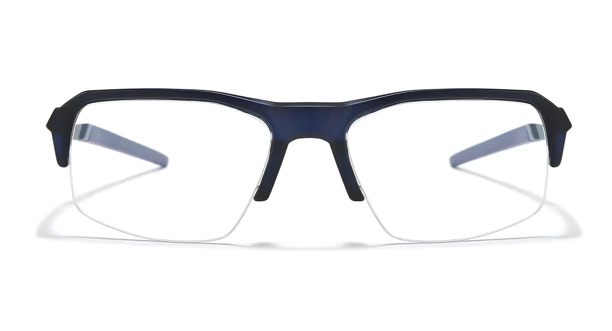 Rectangle Matte Blue Sport Eyeglasses