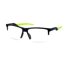Square Matte Black Green Eyeglasses