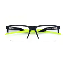 Square Matte Black Green Eyeglasses