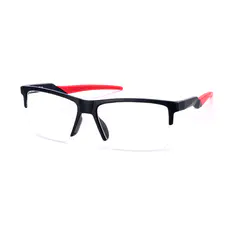 Square Matte Black Red Eyeglasses