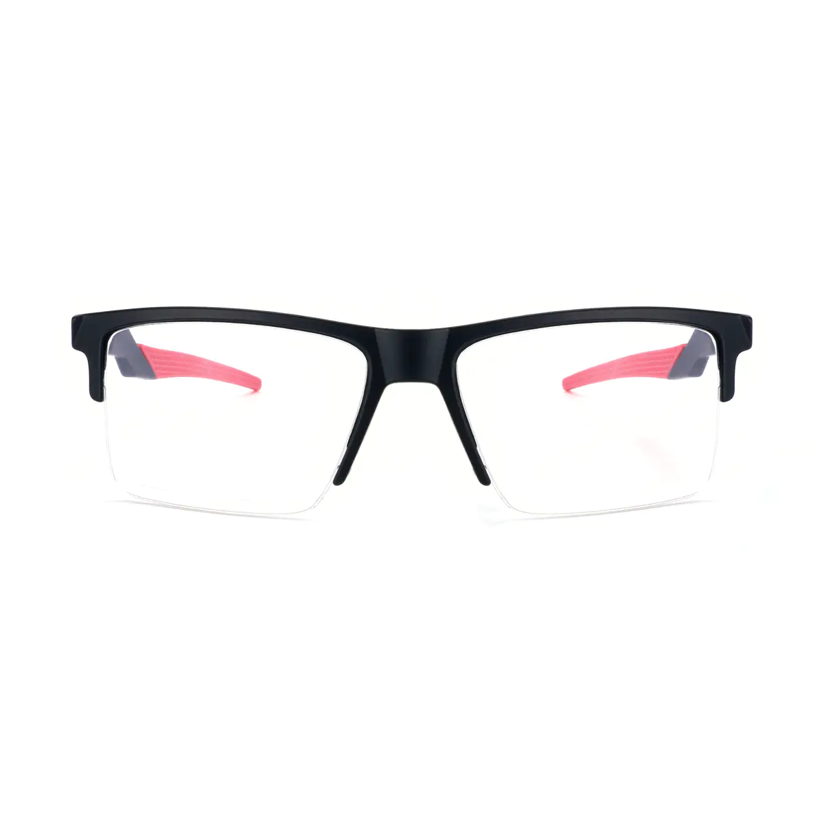 Square Matte Black Red Eyeglasses