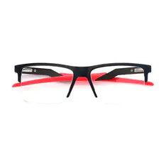 Square Matte Black Red Eyeglasses