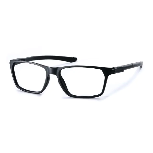 Rectangle  Matte Black Sport Eyeglasses