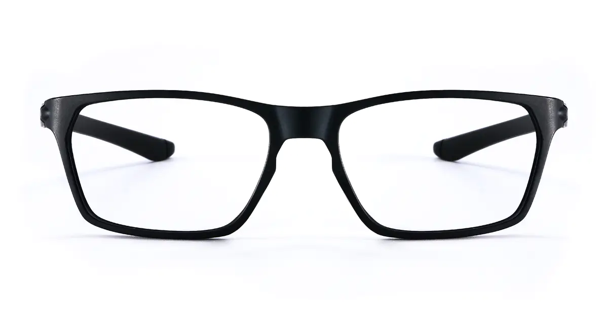 Rectangle  Matte Black Sport Eyeglasses