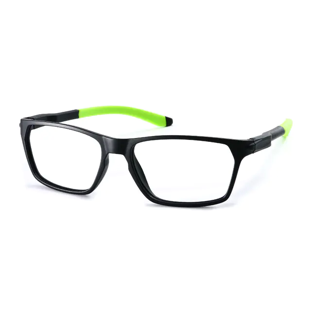 Rectangle  Black/Green Sport Eyeglasses