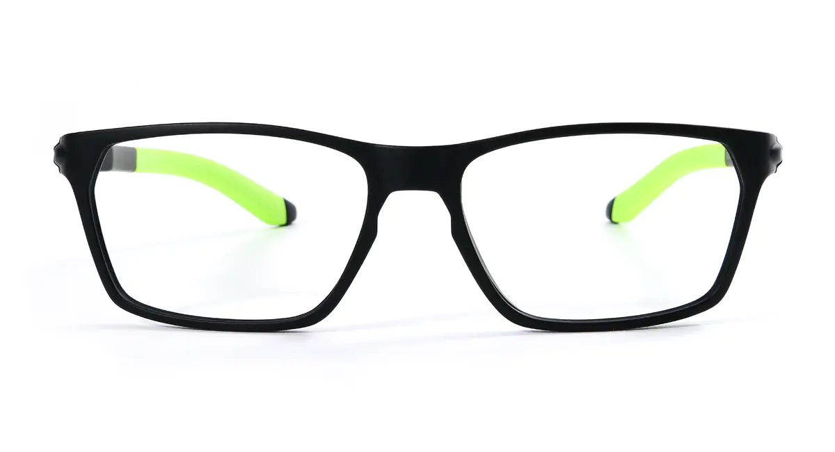 Rectangle  Black/Green Sport Eyeglasses