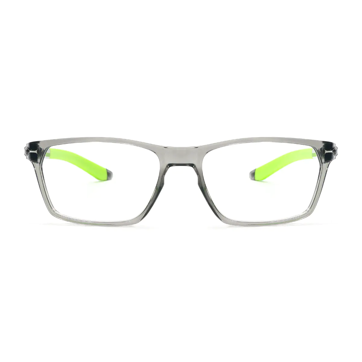 Rectangle Transparent Gray/Green Sport Eyeglasses