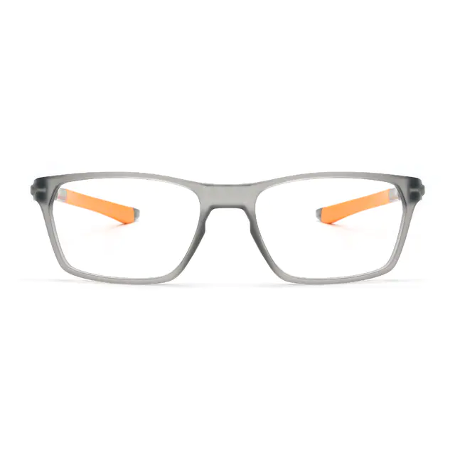 Rectangle Transparent Gray Sport Eyeglasses