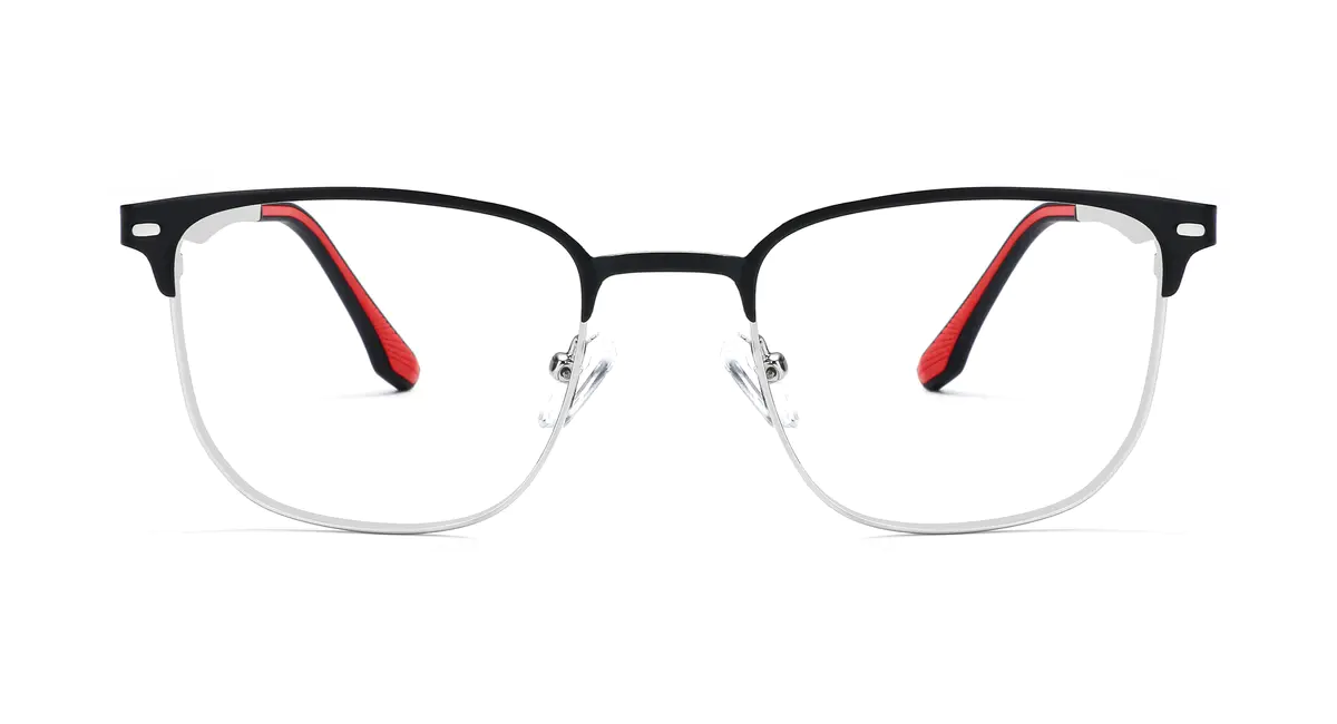 Square Black/Silver Eyeglasses