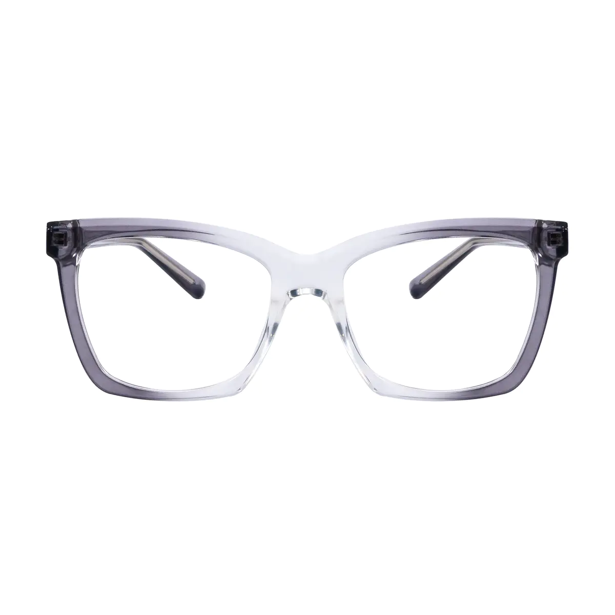 Square Transparent Gray Eyeglasses