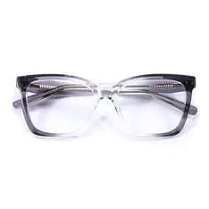 Square Transparent Gray Eyeglasses