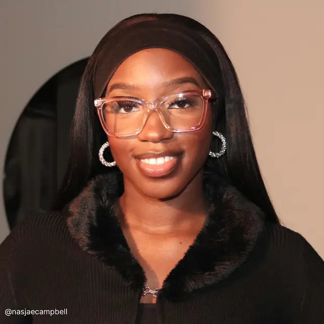 Square Transparent Pink Eyeglasses