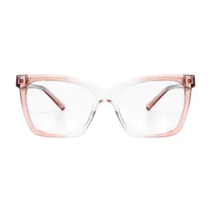 Square Transparent Pink Eyeglasses