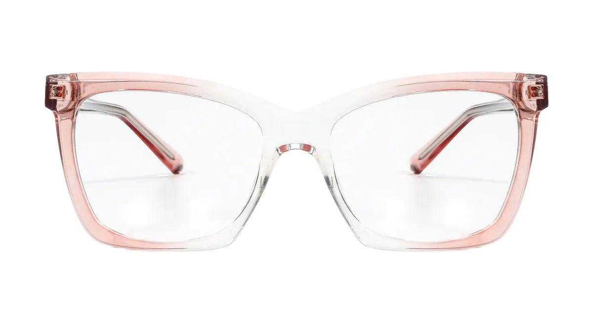 Square Transparent Pink Eyeglasses