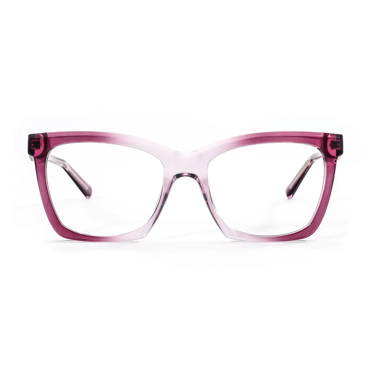 Square Transparent Purple Eyeglasses