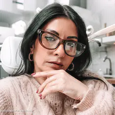 Oval Transparent Brown Eyeglasses
