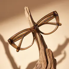 Cat-eye Transparent Brown Eyeglasses