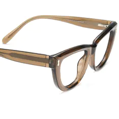 Cat-eye Transparent Brown Eyeglasses