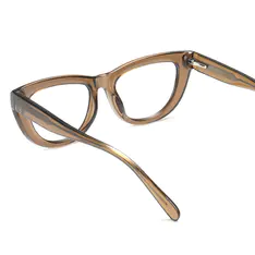 Cat-eye Transparent Brown Eyeglasses