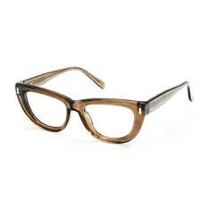 Oval Transparent Brown Eyeglasses
