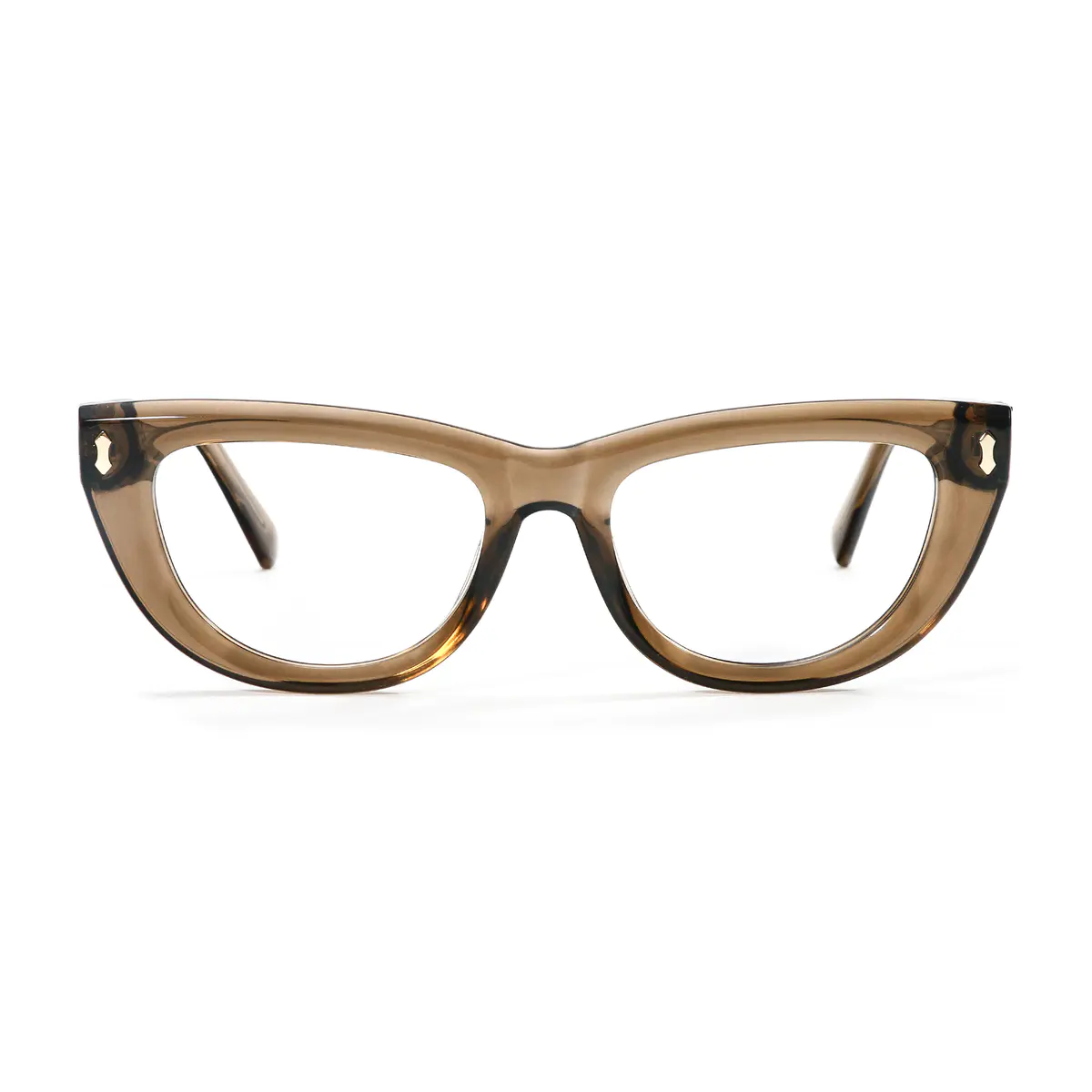 Oval Transparent Brown Eyeglasses