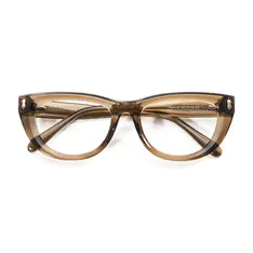 Oval Transparent Brown Eyeglasses