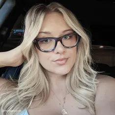 Oval Transparent Blue Eyeglasses