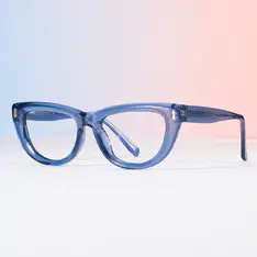 Cat-eye Transparent Blue Eyeglasses