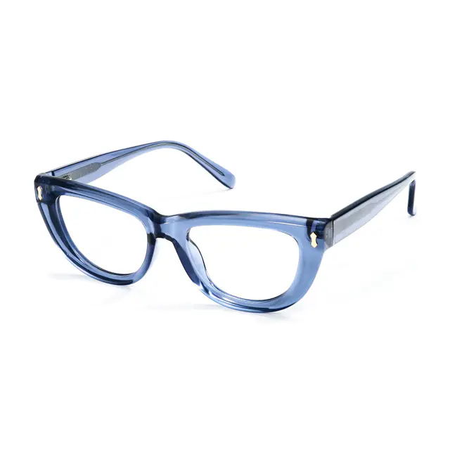 Cat-eye Transparent Blue Eyeglasses