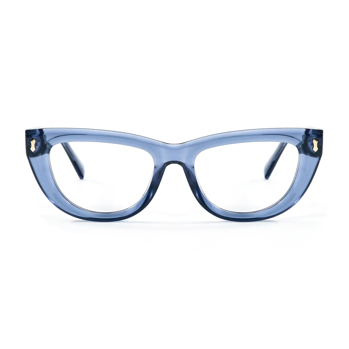 Oval Transparent Blue Eyeglasses