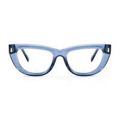 Oval Transparent Blue Eyeglasses