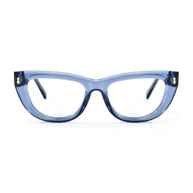 Cat-eye Transparent Blue Eyeglasses