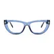 Oval Transparent Blue Eyeglasses