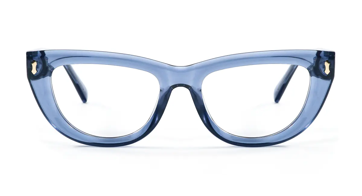Cat-eye Transparent Blue Eyeglasses