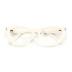 Oval White Eyeglasses