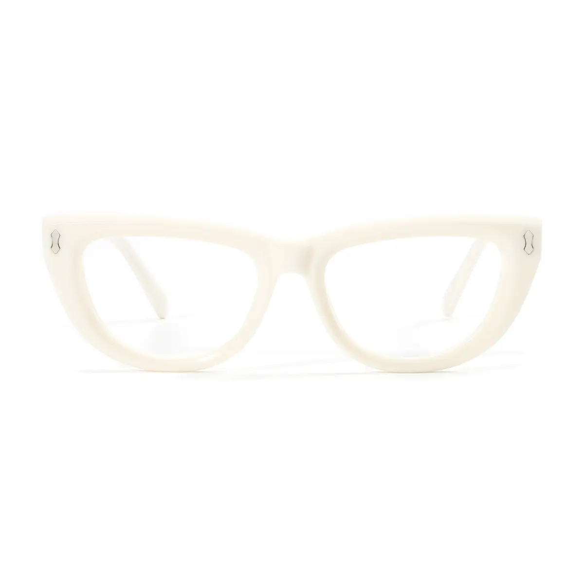 Oval White Eyeglasses