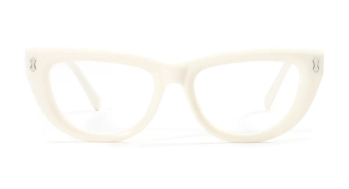 Cat-eye White Eyeglasses