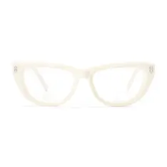 Oval White Eyeglasses