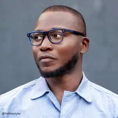 Square Transparent Blue Eyeglasses