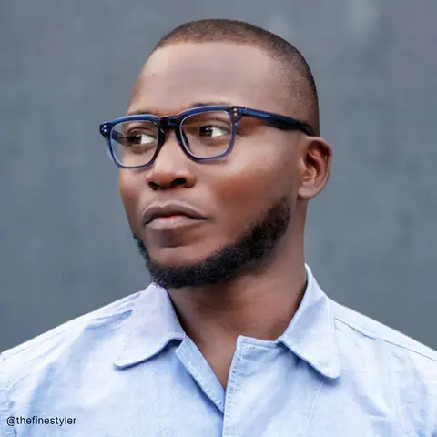 Square Transparent Blue Eyeglasses