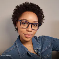 Square Transparent Blue Eyeglasses