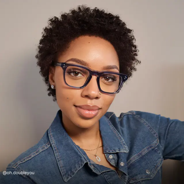 Square Transparent Blue Eyeglasses