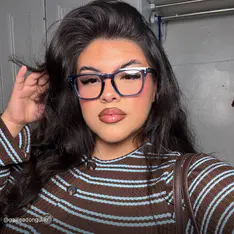 Square Transparent Blue Eyeglasses