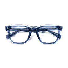 Square Transparent Blue Eyeglasses