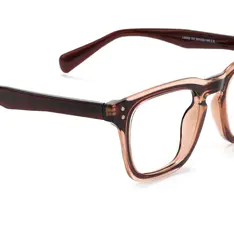 Square Transparent Brown Eyeglasses
