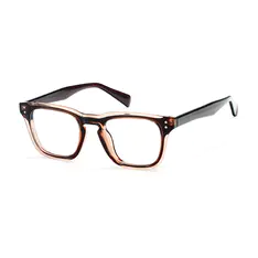 Square Transparent Brown Eyeglasses