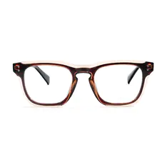 Square Transparent Brown Eyeglasses