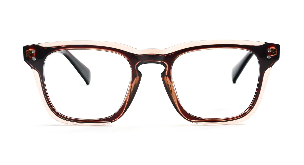 Square Transparent Brown  Eyeglasses